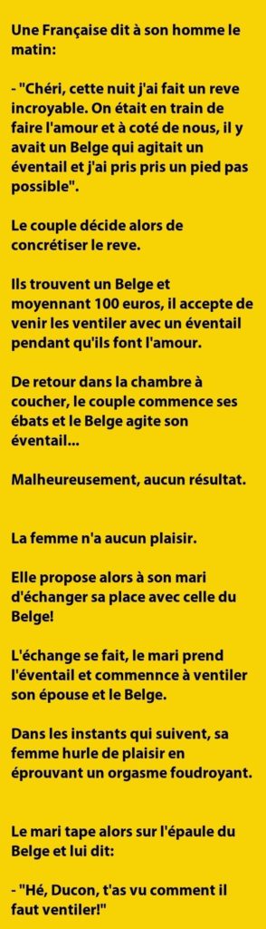 Blague : Une Française dit à son homme