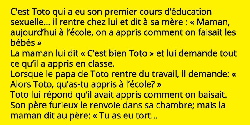 Toto A Appris Comment On Fait Les Bebes