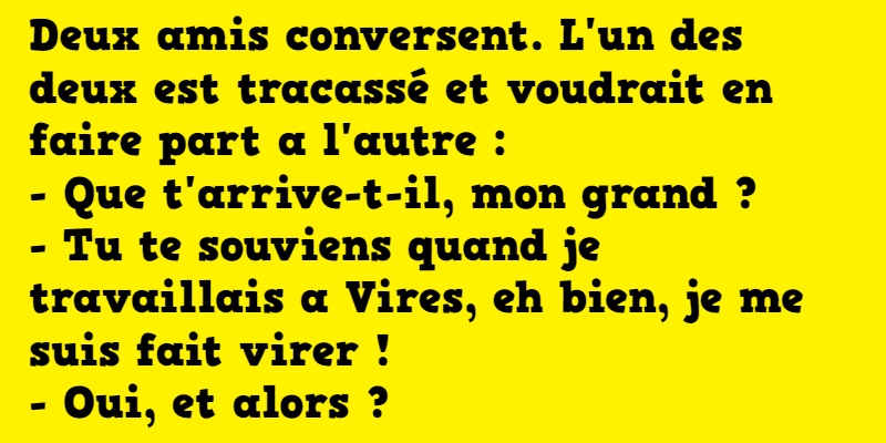 Blague : Deux amis conversent